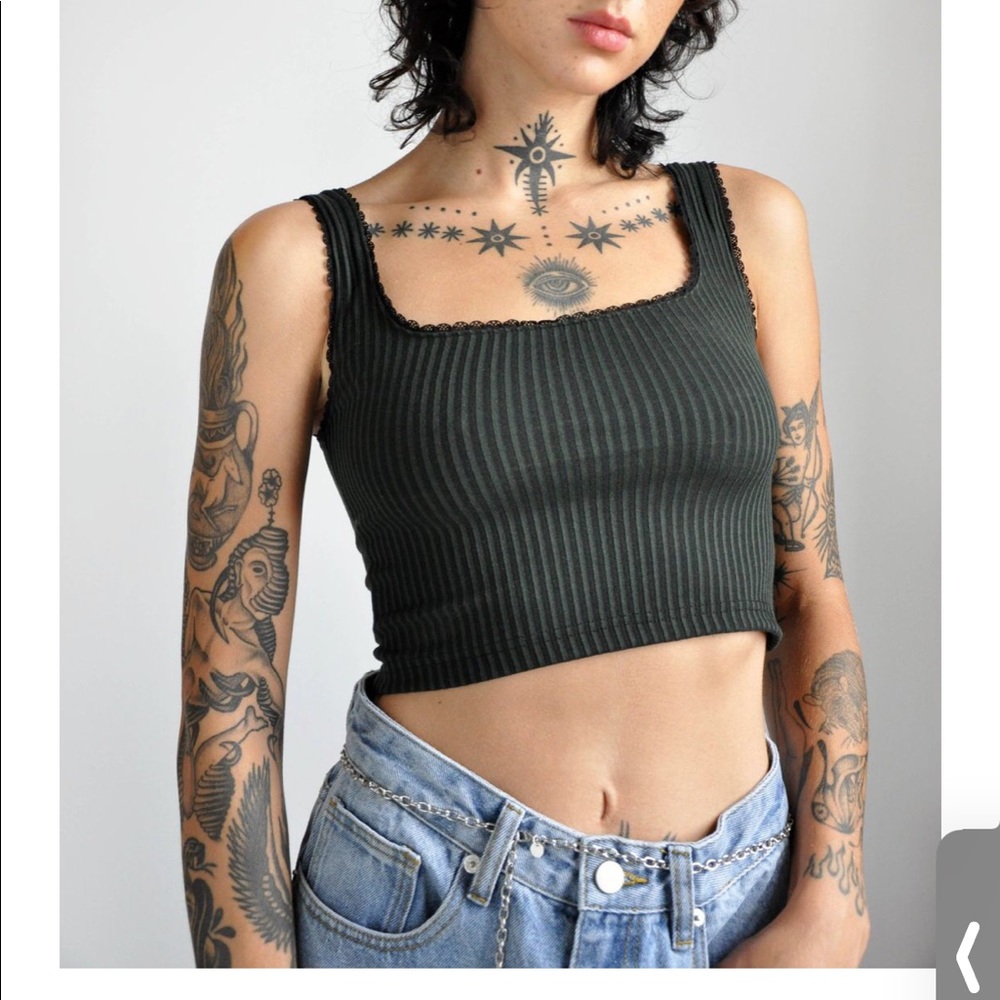 Noctex Picot Crop Tank Top